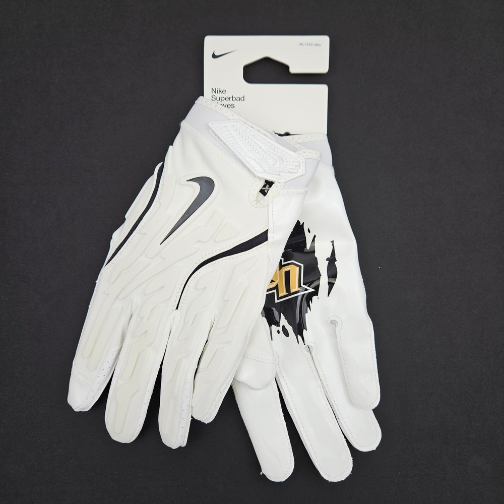 Nike Superbad UCF Knights Football Gloves White Black Gold 3XL IM7096-102 New